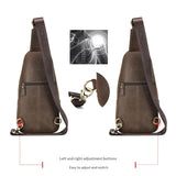 European And American Retro First-Layer Cowhide Mens Front Sling Bag