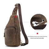 European And American Retro First-Layer Cowhide Mens Front Sling Bag