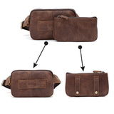 Men Waist Bag Pack Casual Functional Money Phone Belt Bag Male Unisex Sling Bag For Belt Leather Hip Bag Chest Phone Purse